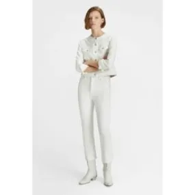 Jeans a vita alta skinny donna Bianco