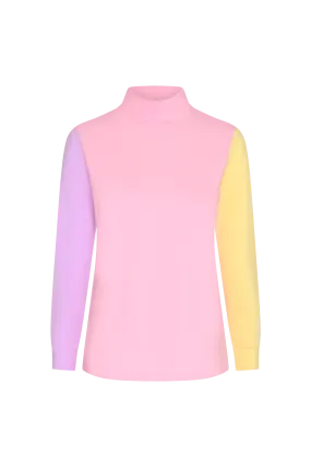 Kit Pastel Colourblock Polo Neck Top