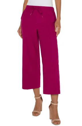 Liverpool Pull On Wide Leg Crop Trouser - FUCHSIA Kiss