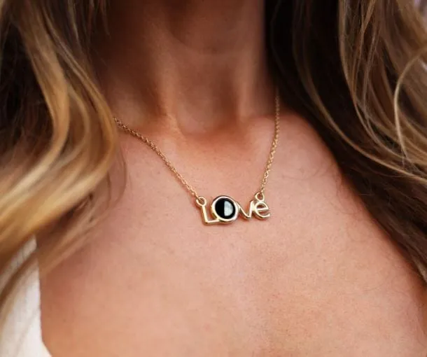 Luna Love Necklace in Gold and Travel Case Bundle