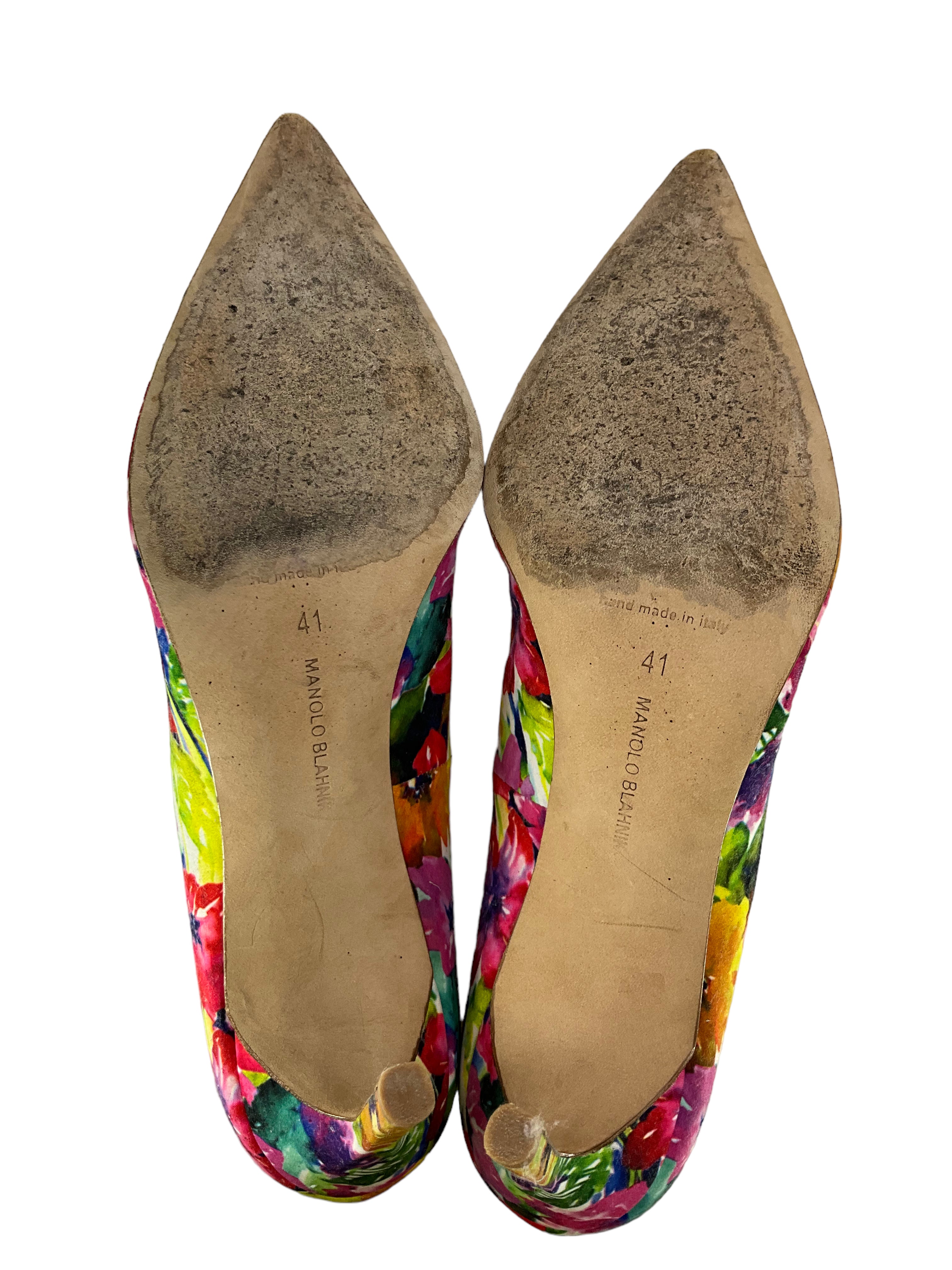 Manolo Blahnik Floral Print Pumps Size 11