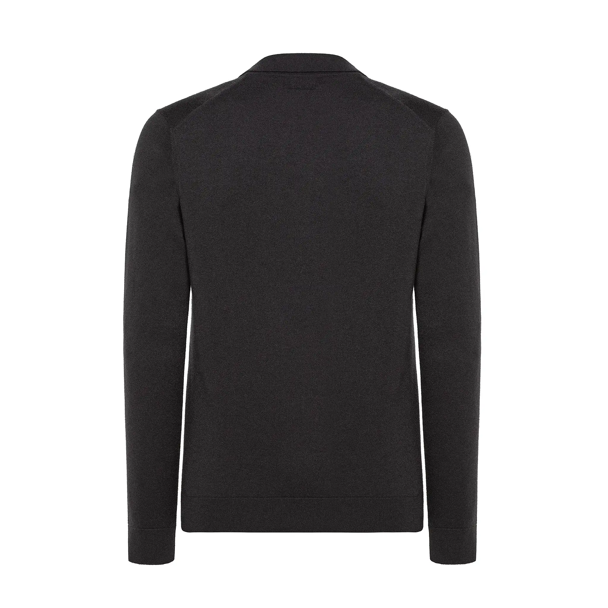 Markus long sleeved knitted polo in top cashmere