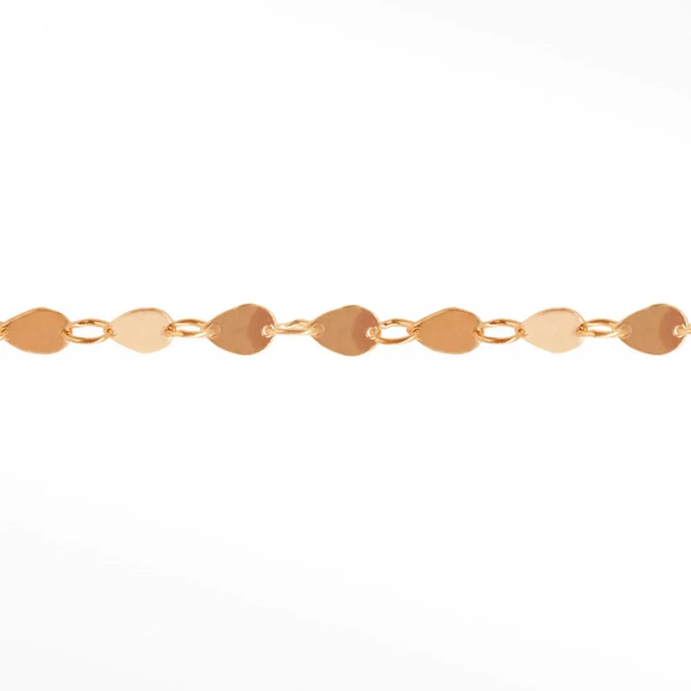 Mirror Drop Dainty 4.5mm 14k Rose Gold Chain Designer Line for Permanent Jewelry Sold by the Inch