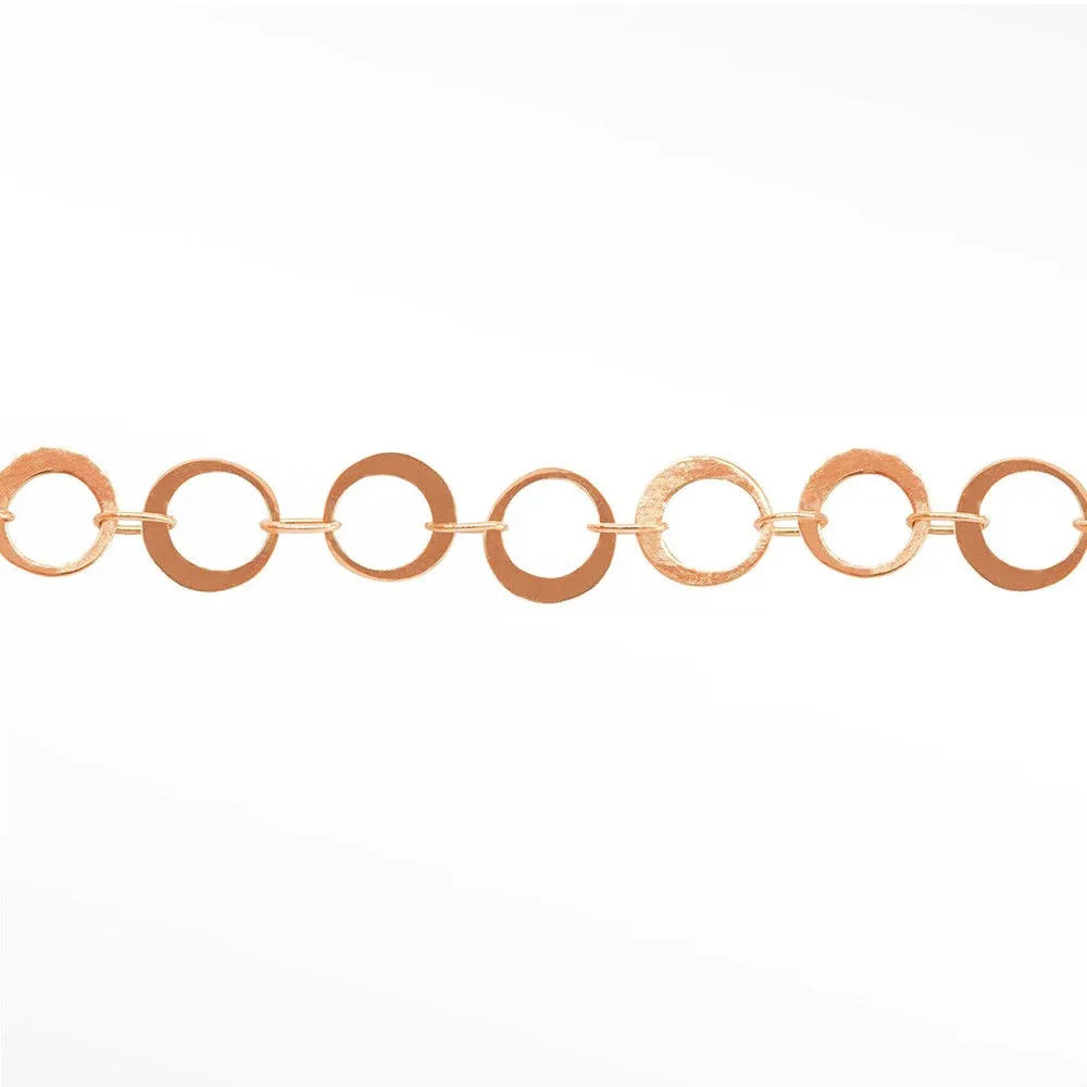 Mirror Hollow Round 4mm 14k Rose Gold Chain Designer Line for Permanent Jewelry Sold by the Inch