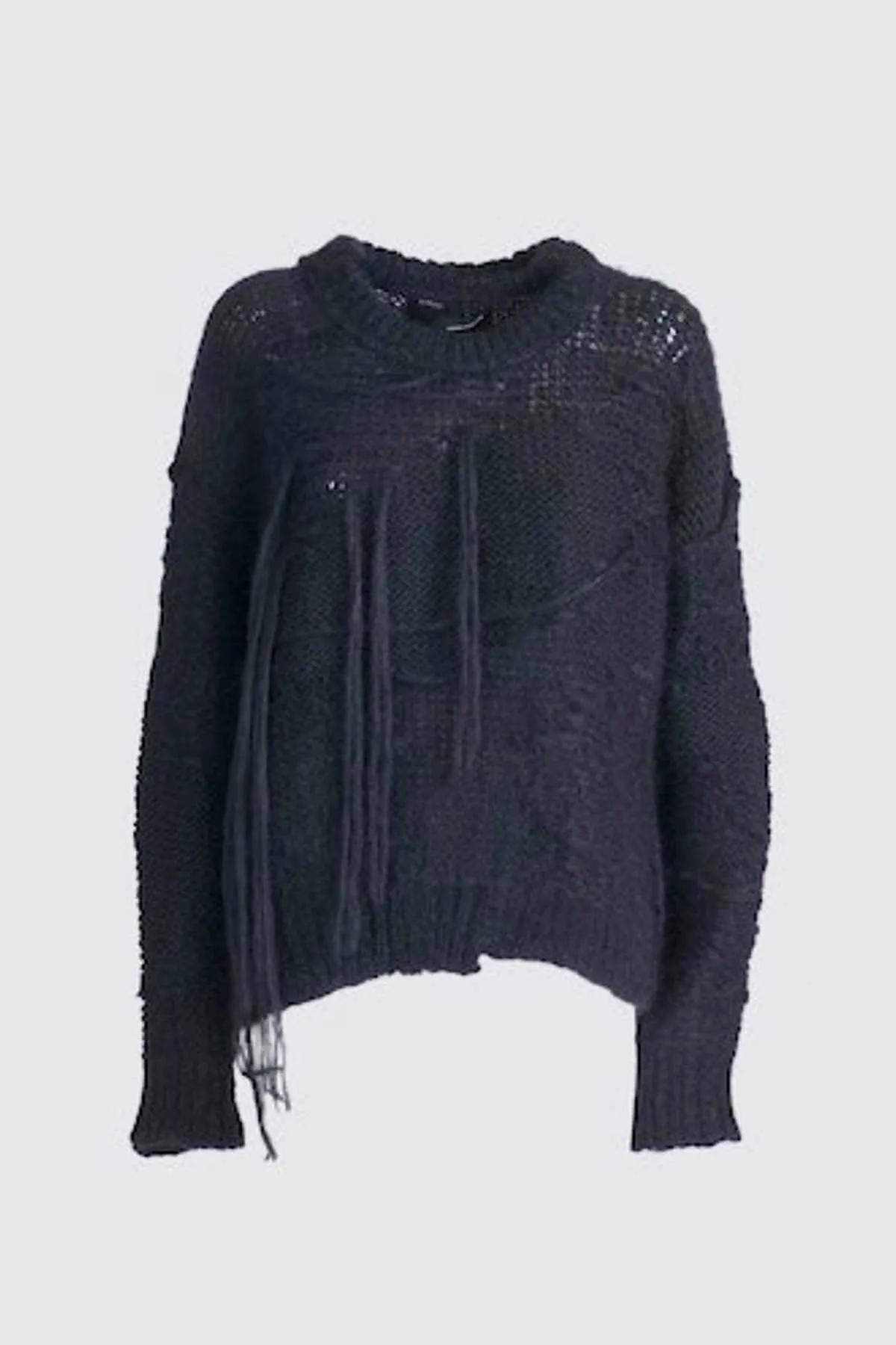 Mohair Crew Neck Sweater - Black