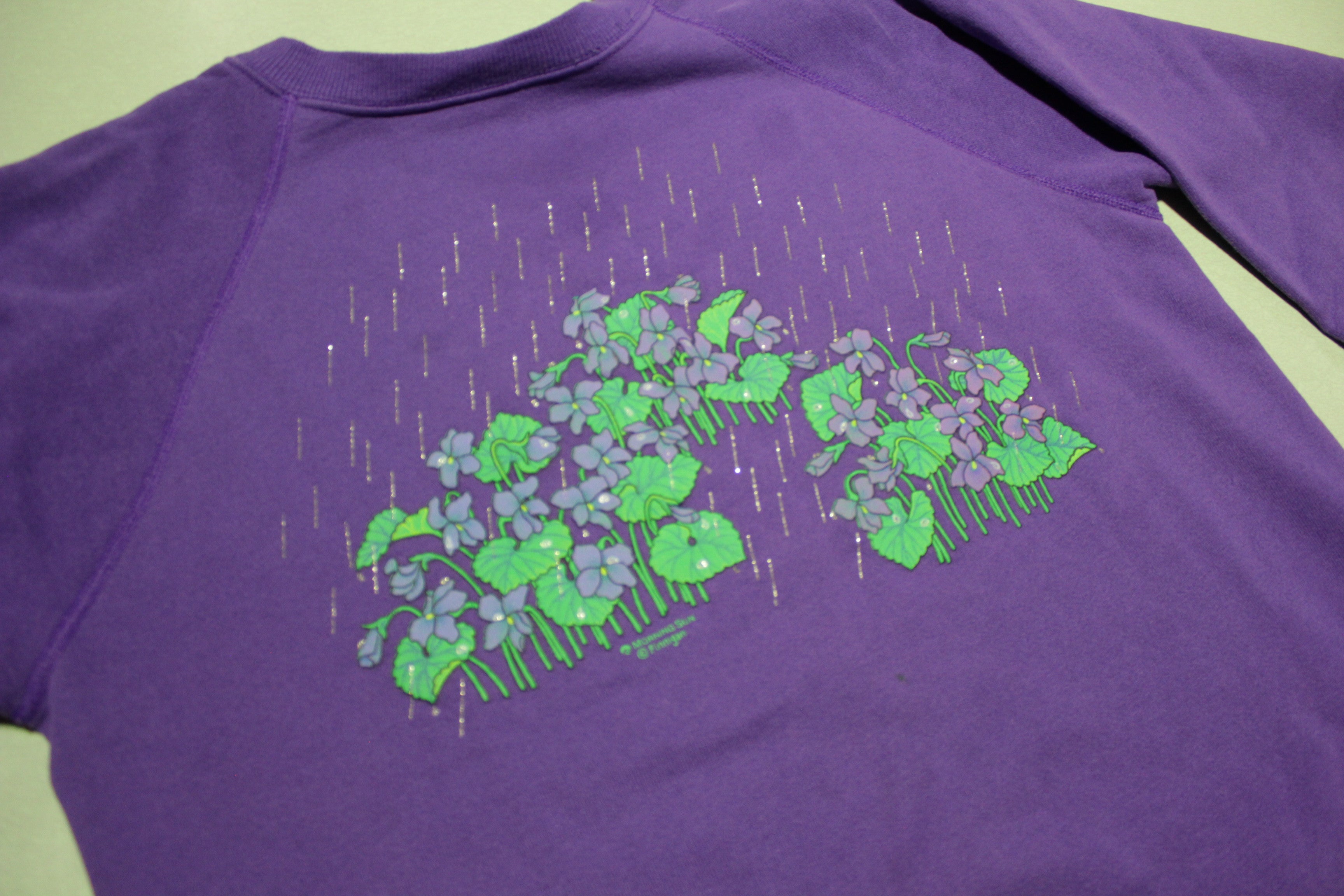 Morning Sun Vintage 80's Spring Purple Rain Crewneck Sweatshirt