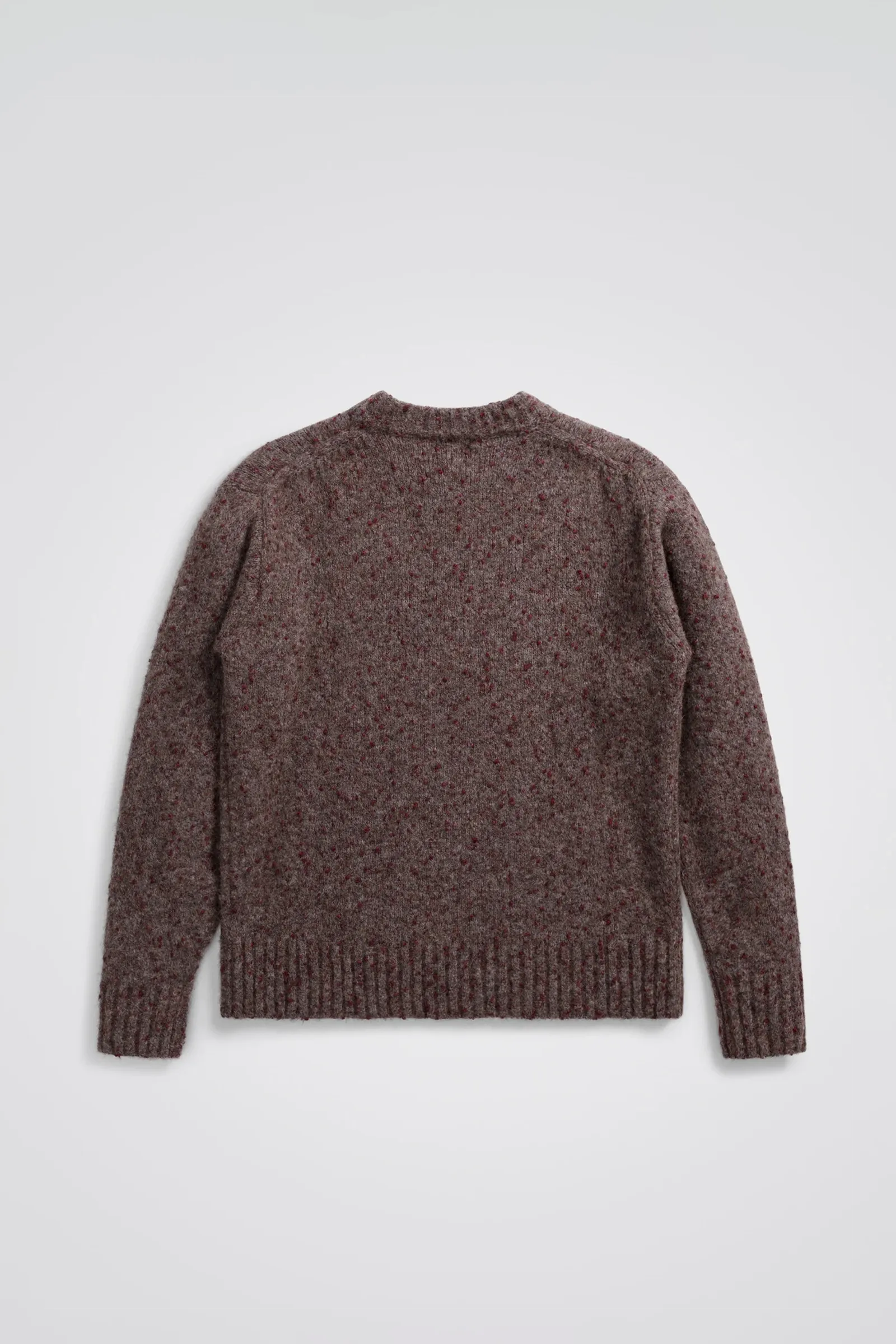 Norse Projects Rasmus Relaxed Tweed V-Neck Sweater Burgundy