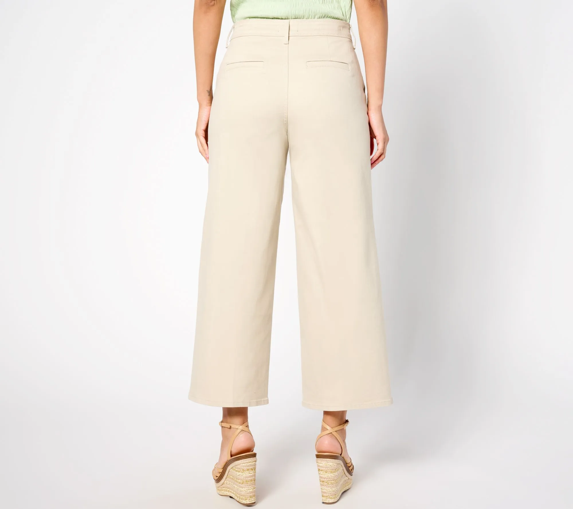 NYDJ High Rise Mona Wide Leg Trouser w/ Tab - Feather