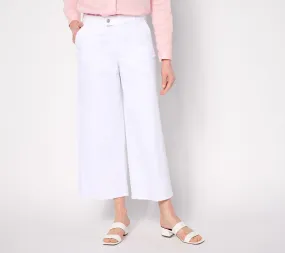 NYDJ High Rise Mona Wide Leg Trouser w/ Tab - Optic White