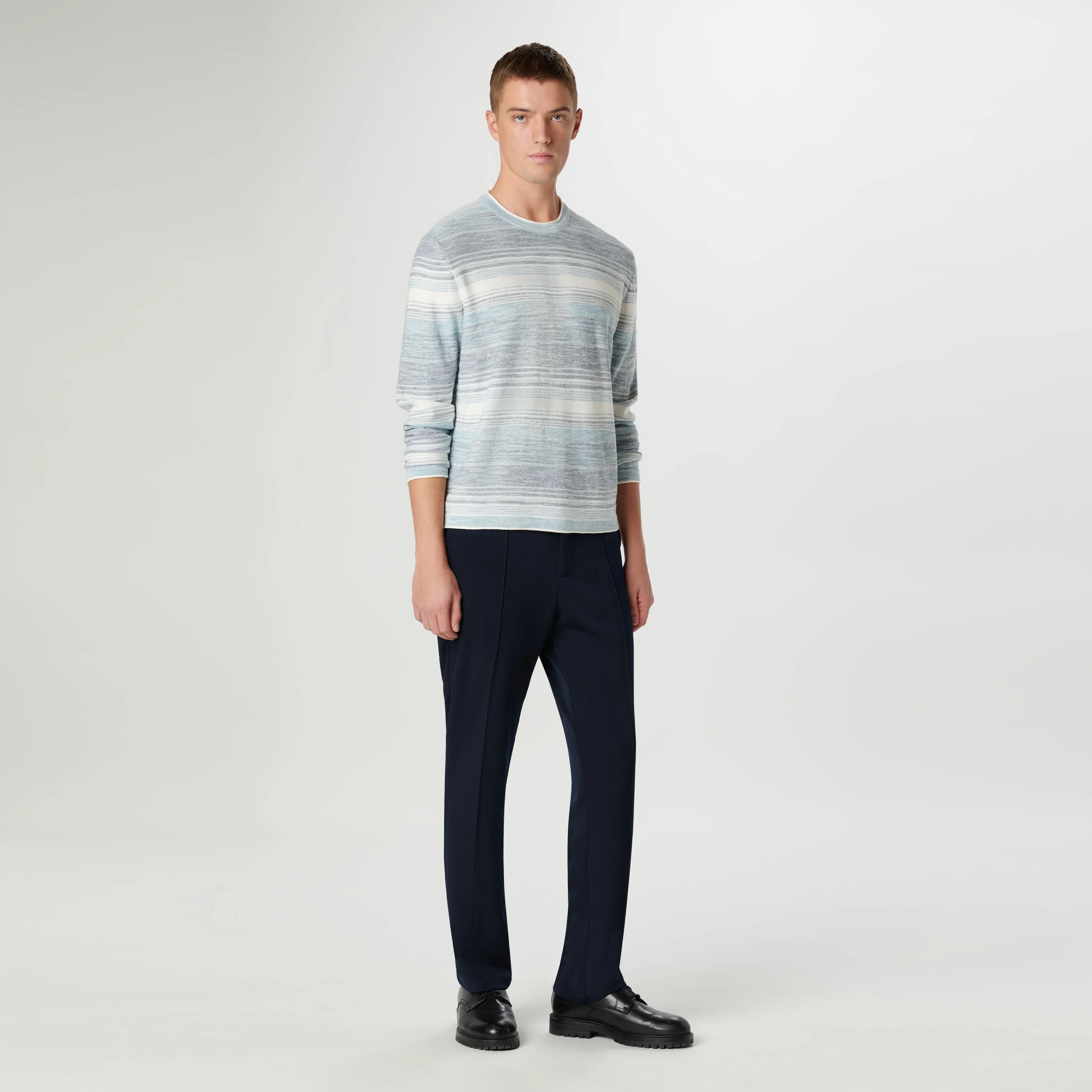 Ombre Stripe Crew Neck Sweater