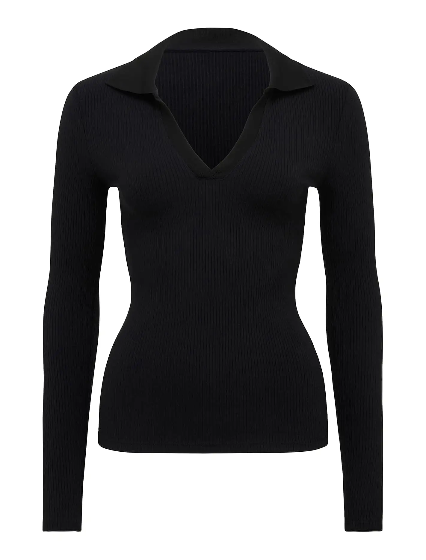 Paris V-Neck Polo Long Sleeve Top