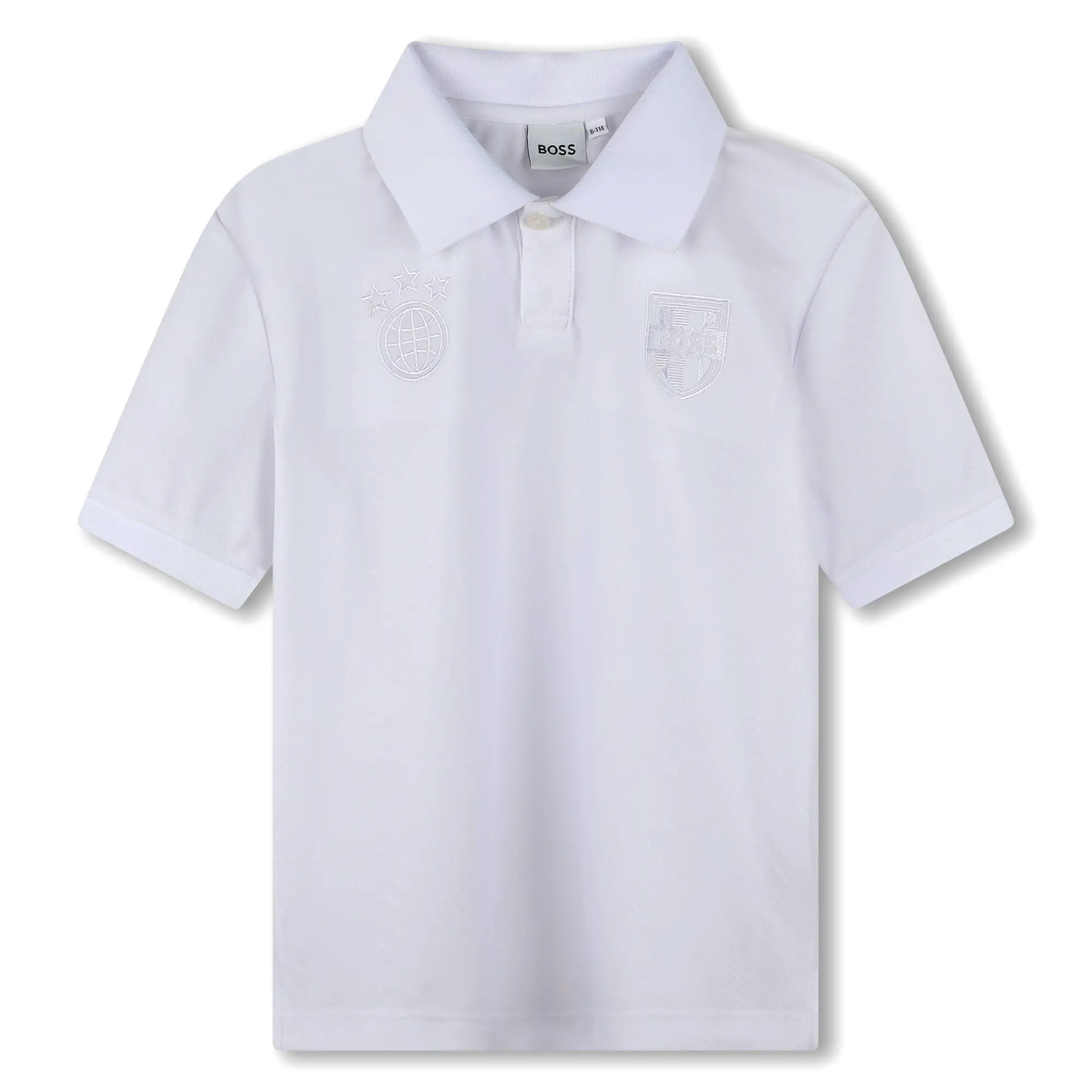 Playera Polo para nio y adolescente Boss blanca