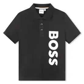 Playera Polo para nio y adolescente Boss negra