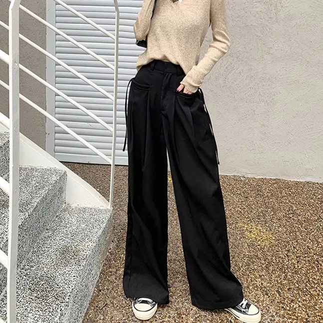 Pocket String Strap Oversized Trouser