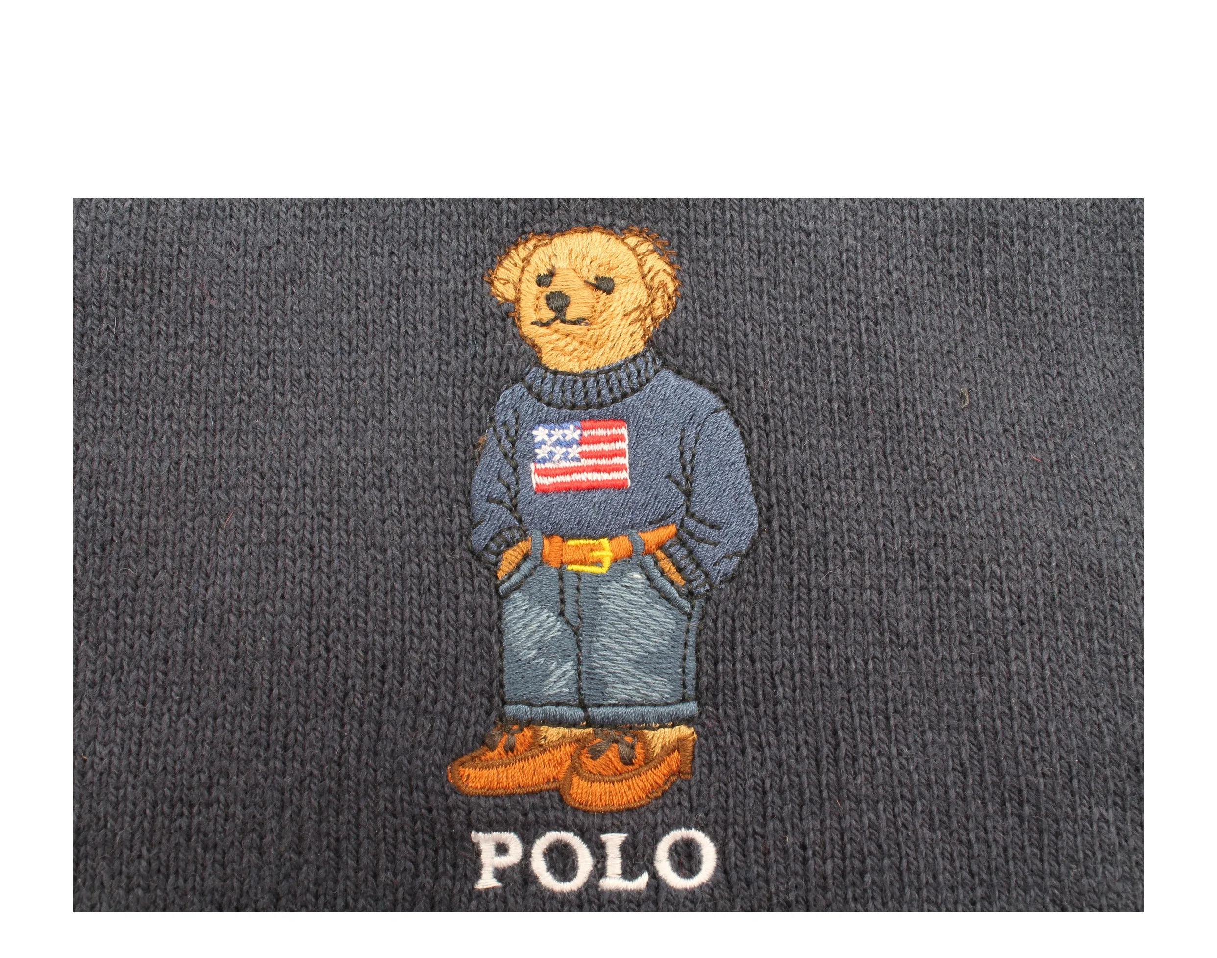 Polo Ralph Lauren Big Polo Bear USA Sweater Knit Scarf