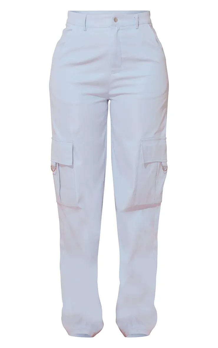 Prettylittlething Shape Blue Cargo Wide Trouser