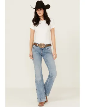 Product Name:  Wrangler Retro Women's Kacey Medium Wash Mid Rise Mae Wide Leg Trouser Stretch Denim Jeans