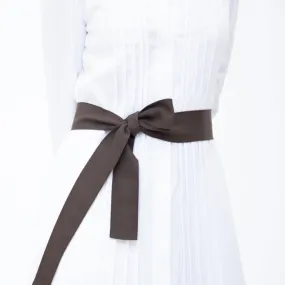 Ribbon Belt, Wide - Chocolate