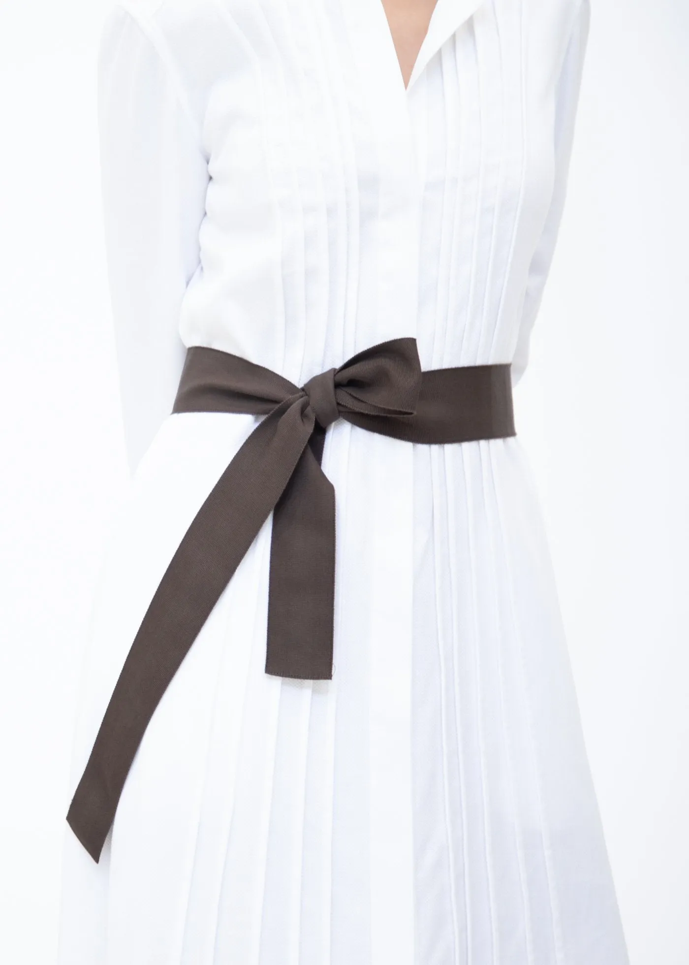 Ribbon Belt, Wide - Chocolate