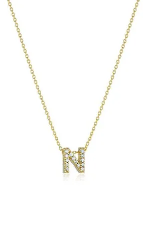 Roberto Coin Love Letter N Pendant Yellow Gold and Diamonds 001634AYCHXN