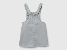 Romper dress in stretch cotton - Pearl Gray | Benetton