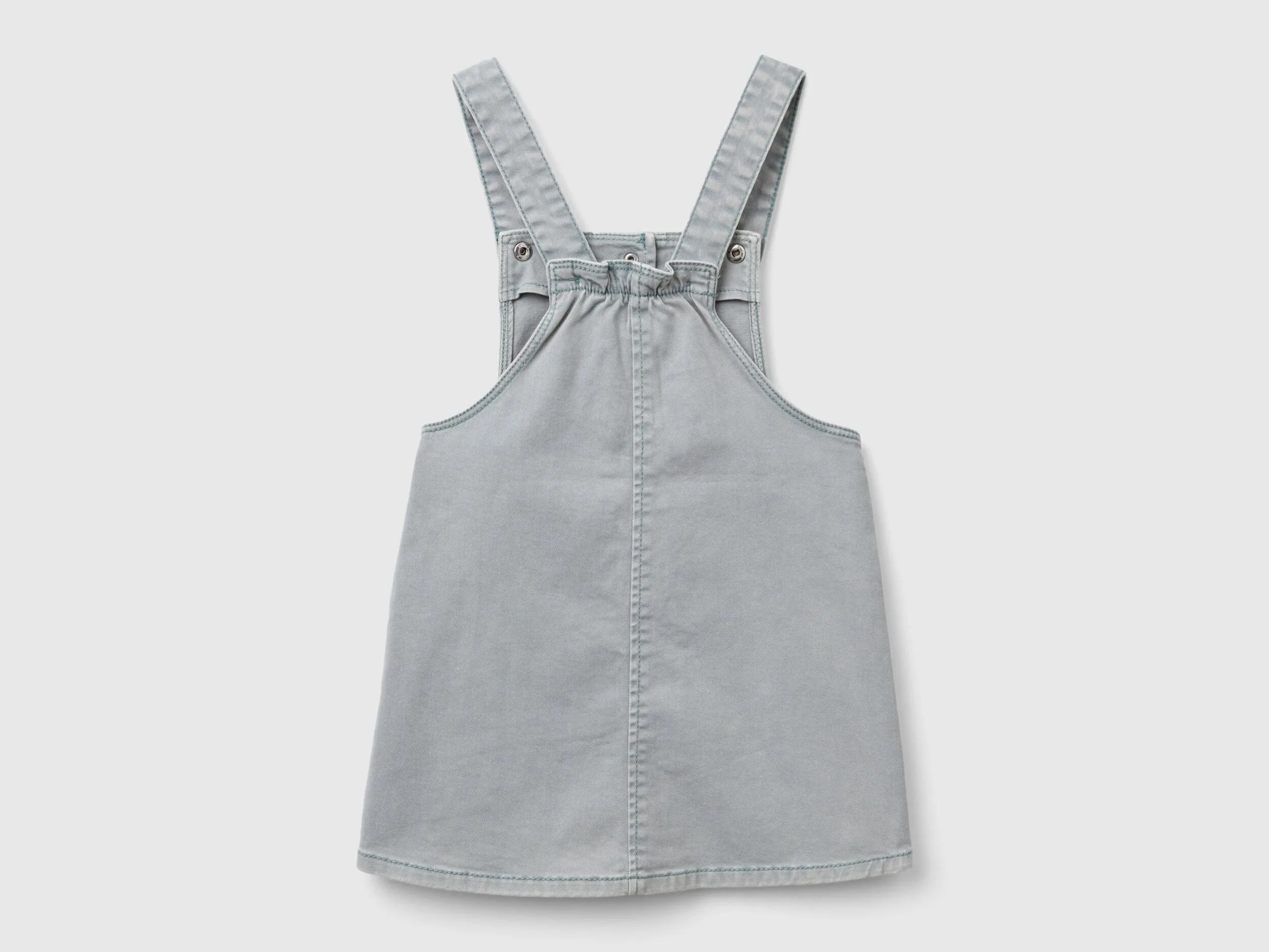 Romper dress in stretch cotton - Pearl Gray | Benetton