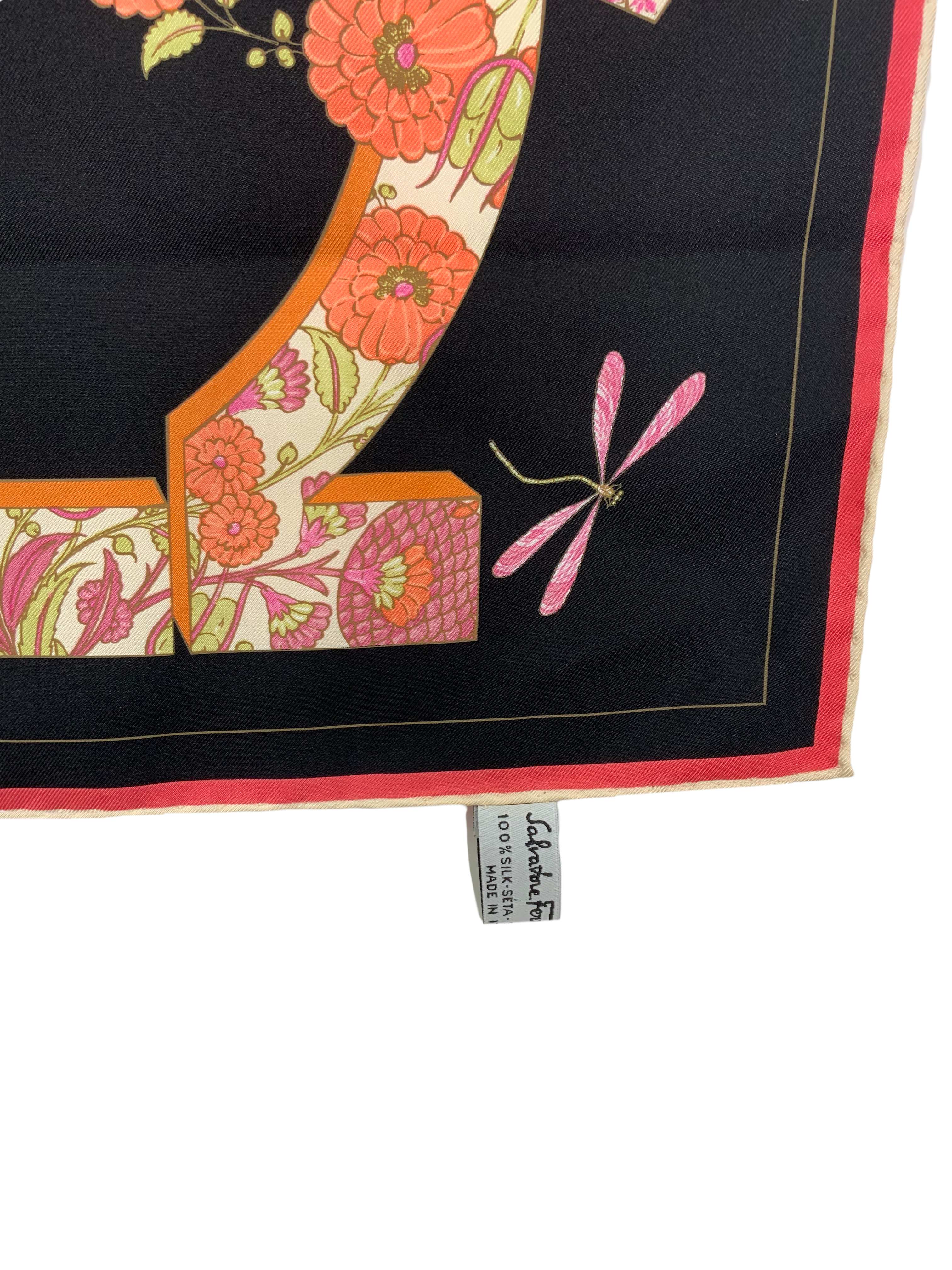 Salvatore Ferragamo Gancini Floral-Print Small Scarf