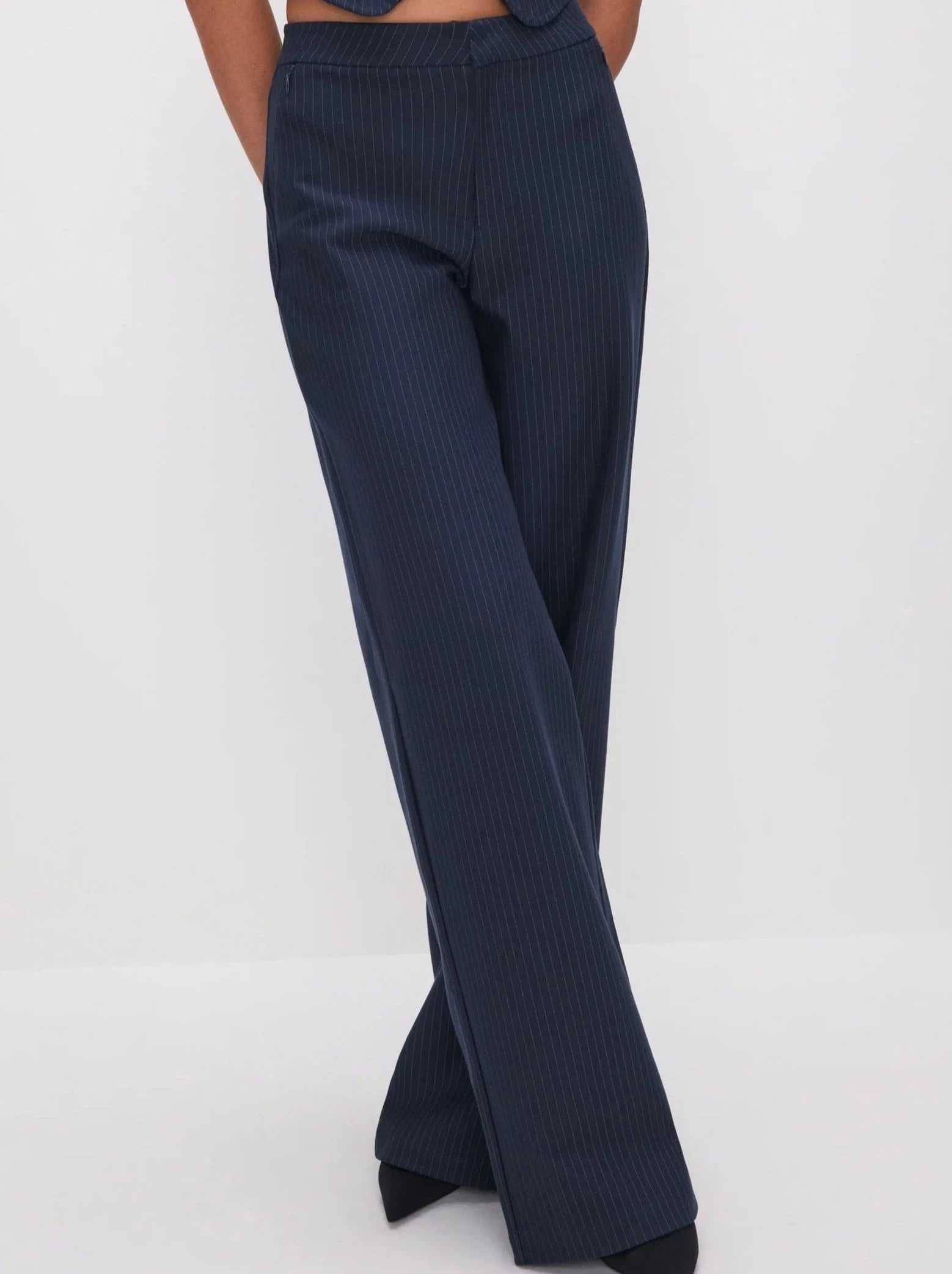 STRIPE PONTE WIDE TROUSER