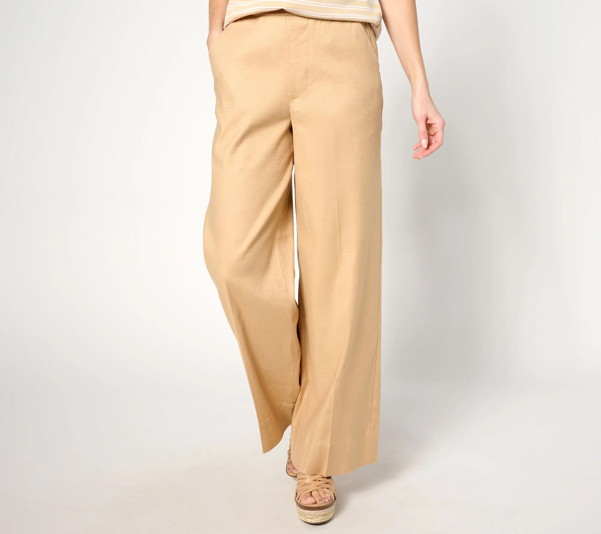 Studio Park x Leah Williams Reg Elevated Linen Wide Leg Trouser