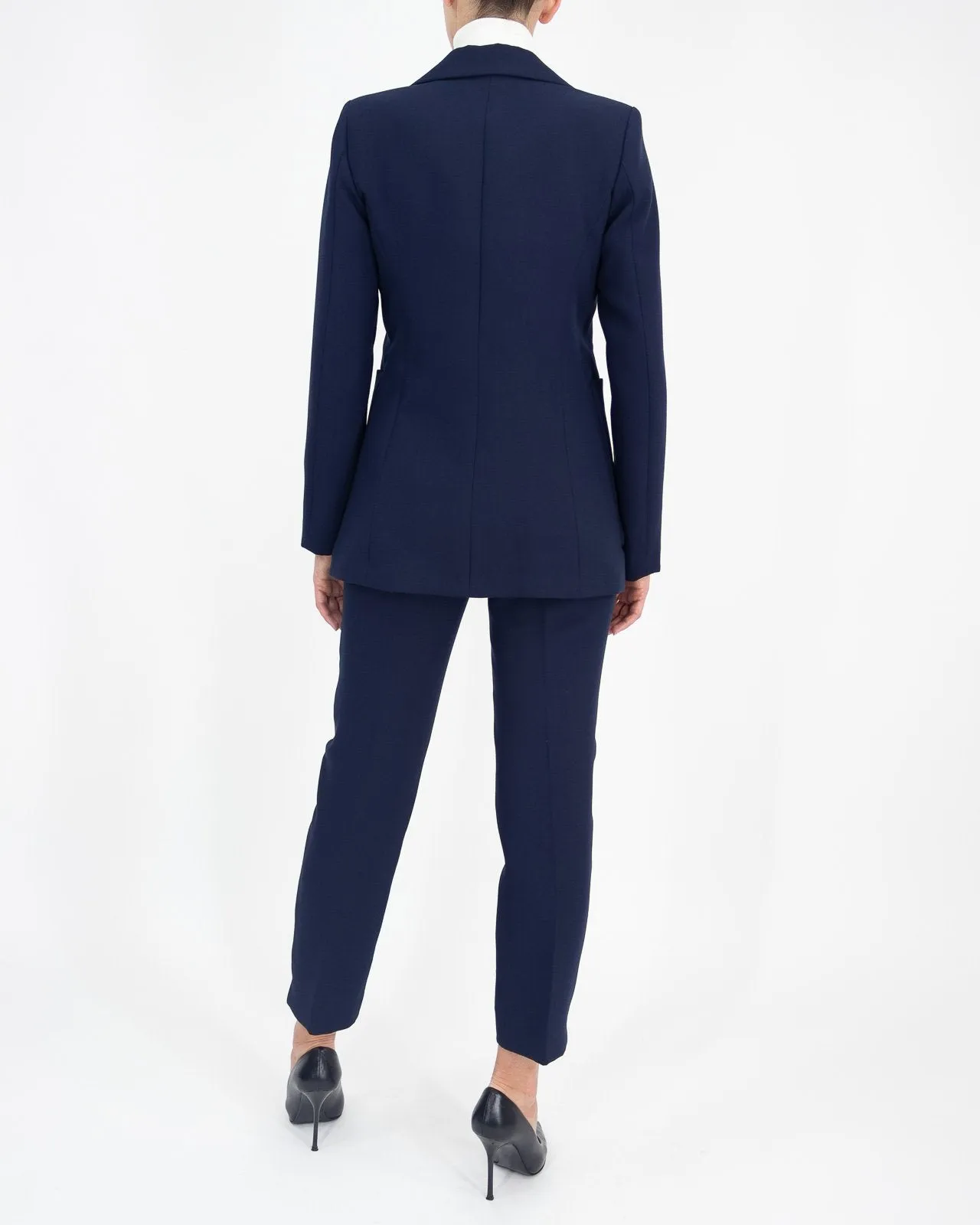 Tailleur blu giacca e pantalone