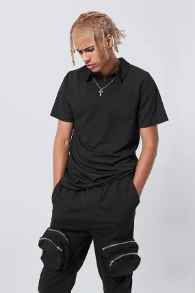 Tall Slim Fit Mesh Polo Top | boohooMAN UK