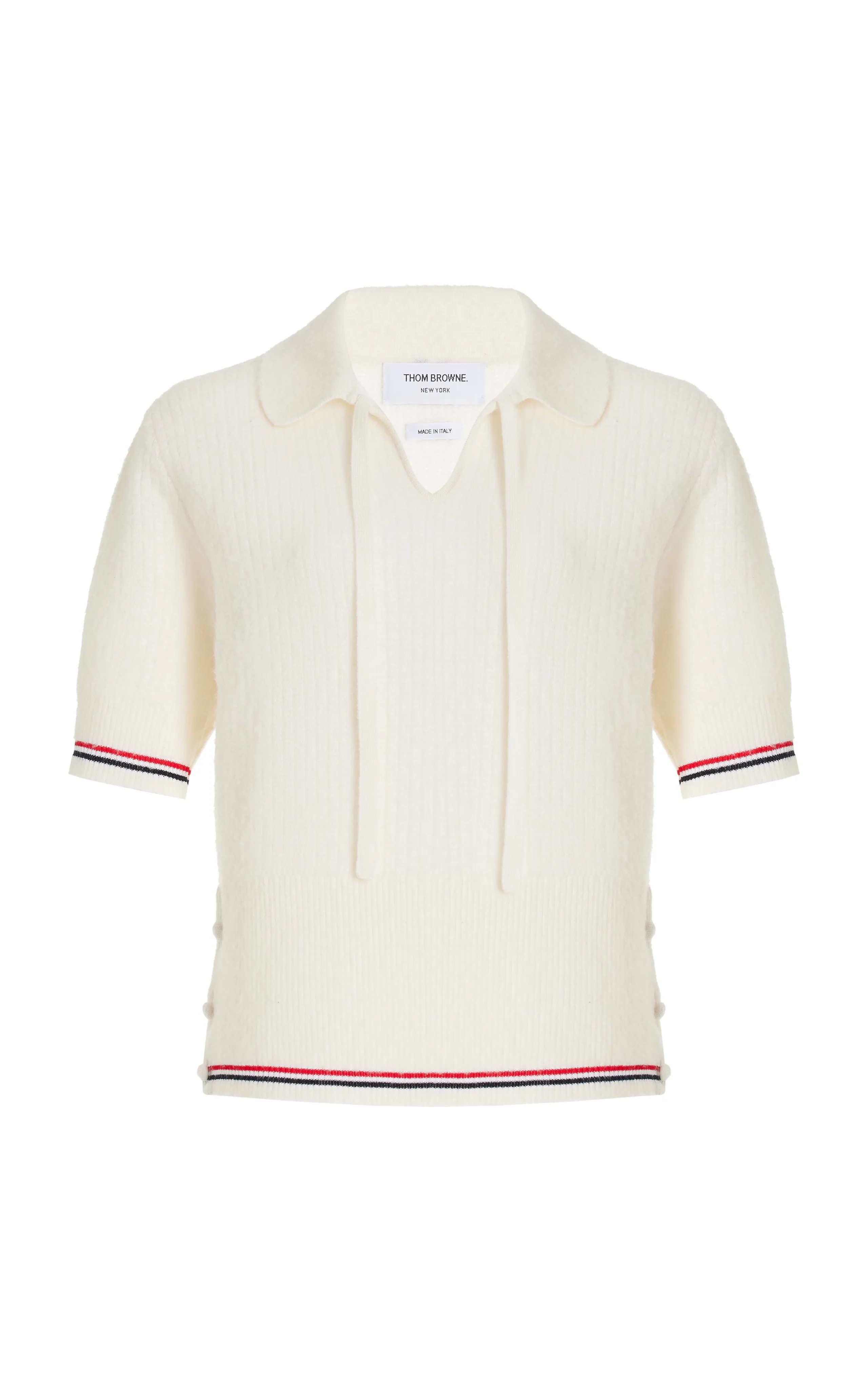 Thom Browne Wool-Blend Polo Top