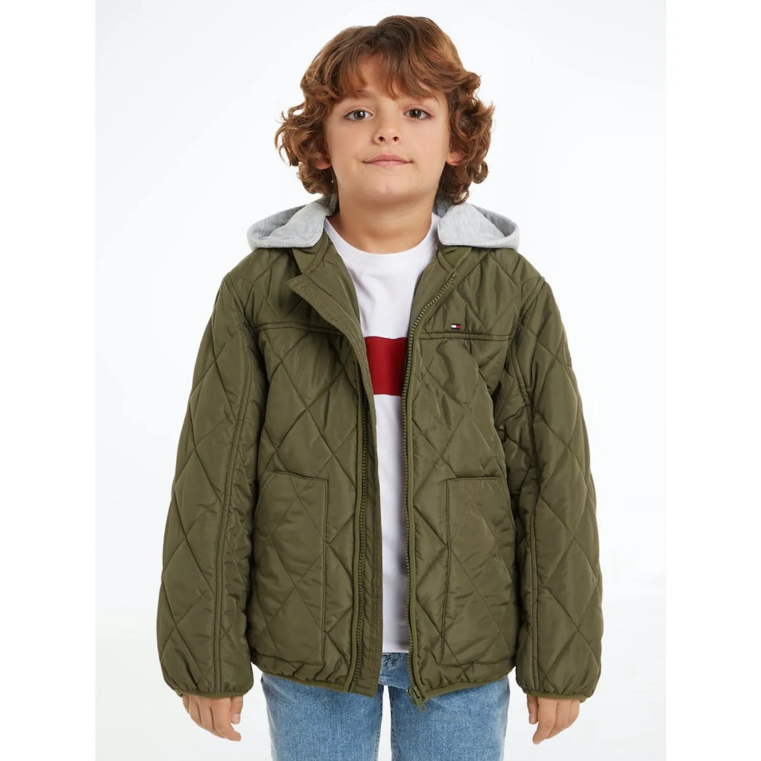 Tommy Hilfiger Utility Olive Light Padded Quilted Jacket