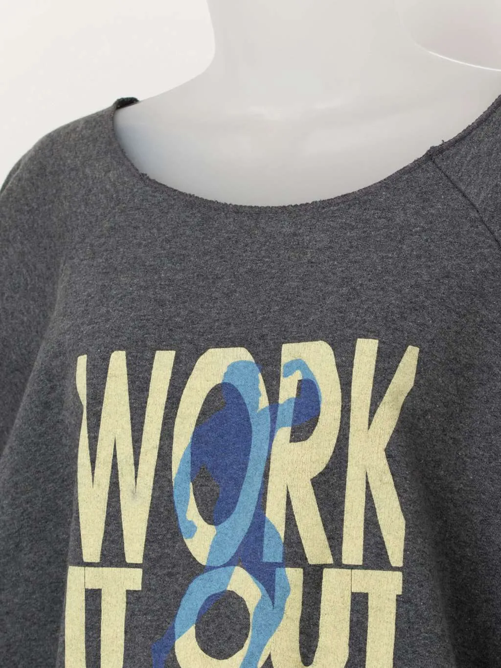 Vintage ‘Work It Out’ cropped sweatshirt top – Large