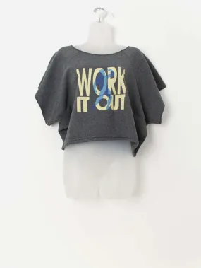 Vintage ‘Work It Out’ cropped sweatshirt top – Large