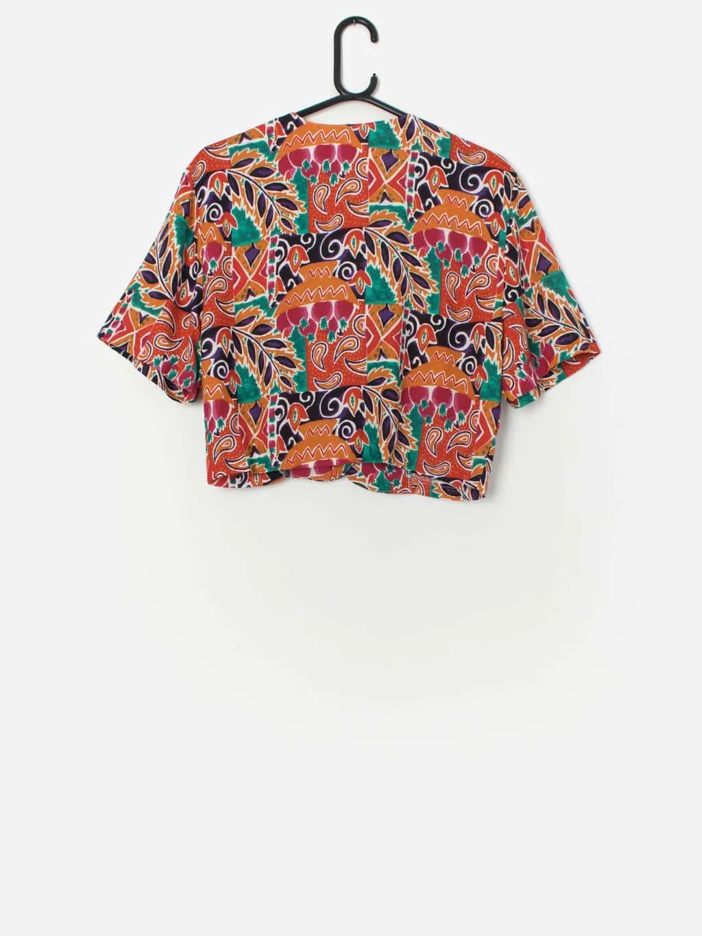 Vintage colourful top with abstract pattern – Medium / Large