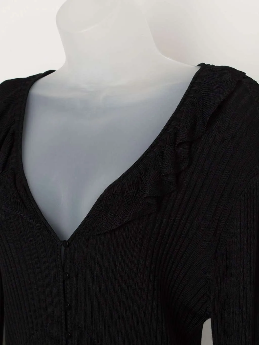 Vintage Laura Ashley ribbed fitted top with button closure – Large