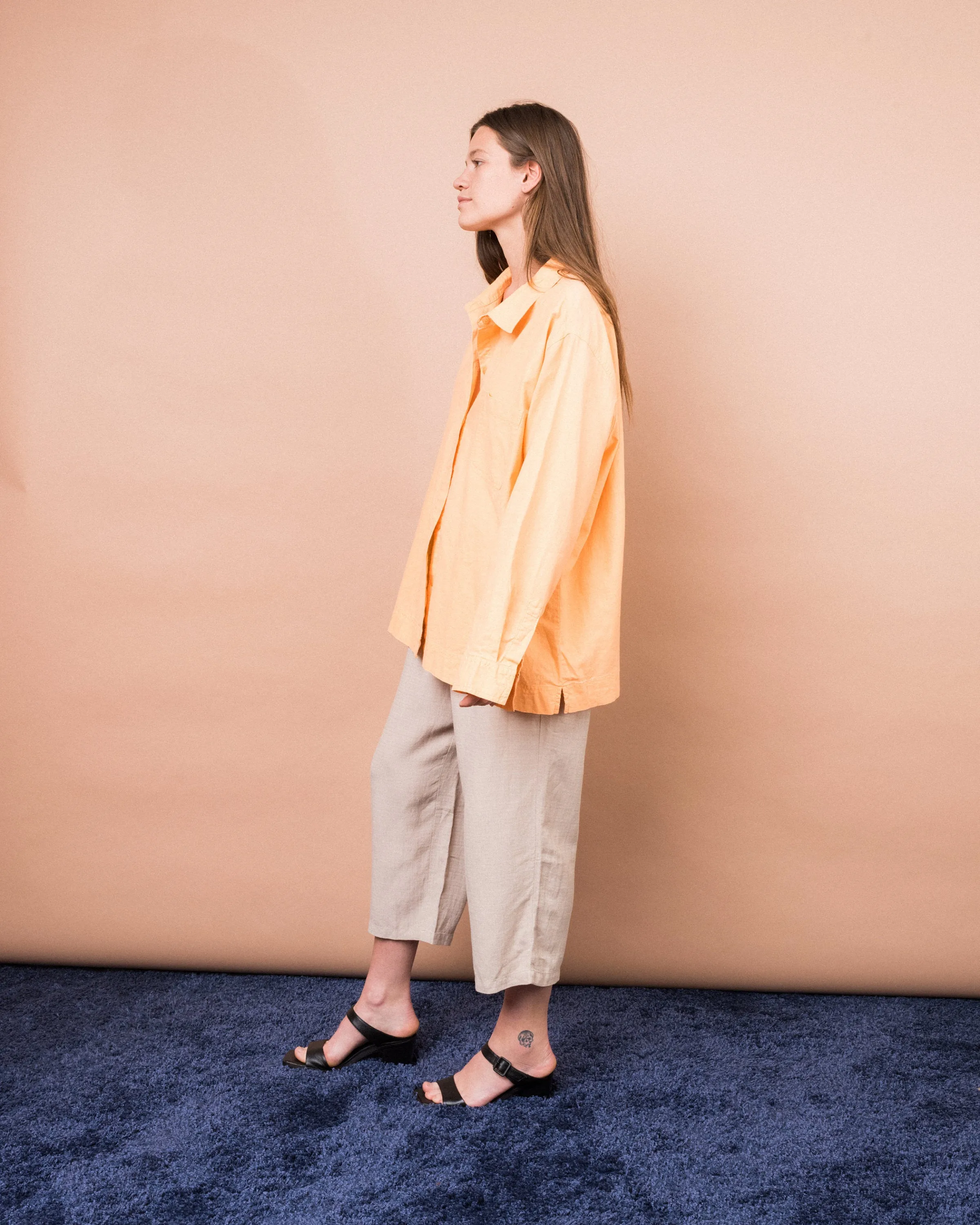 Vintage Oversized Apricot Shirt (S/M)