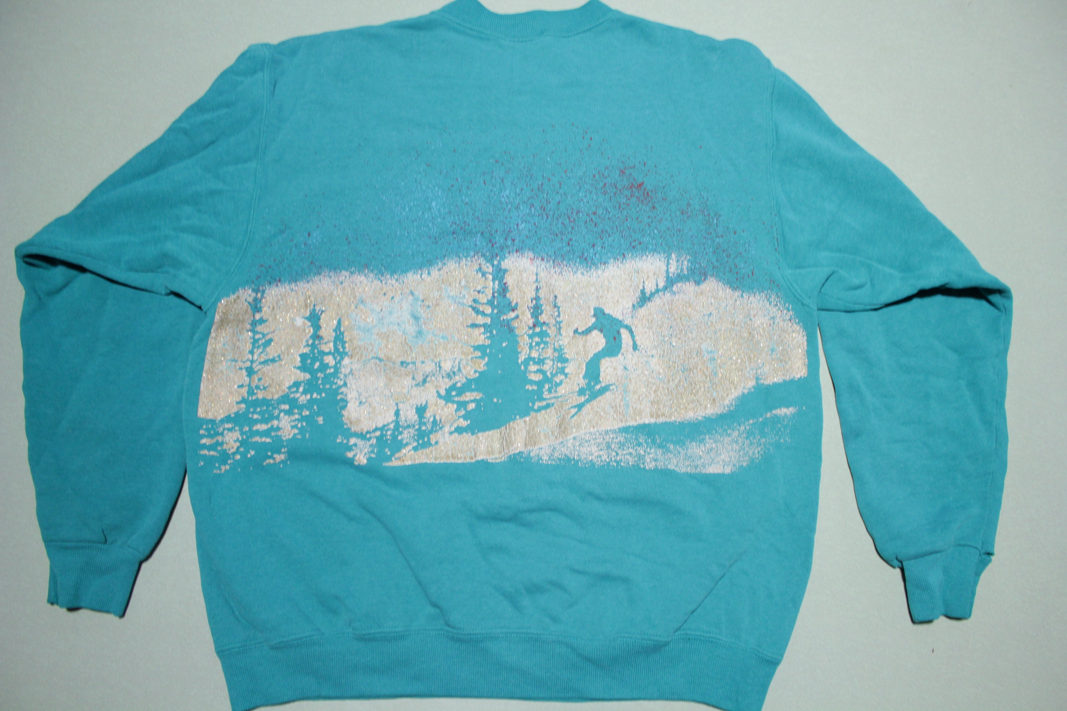 White Pass Washington Mountain Ski Spell Out Vintage 80's Crewneck Sweatshirt