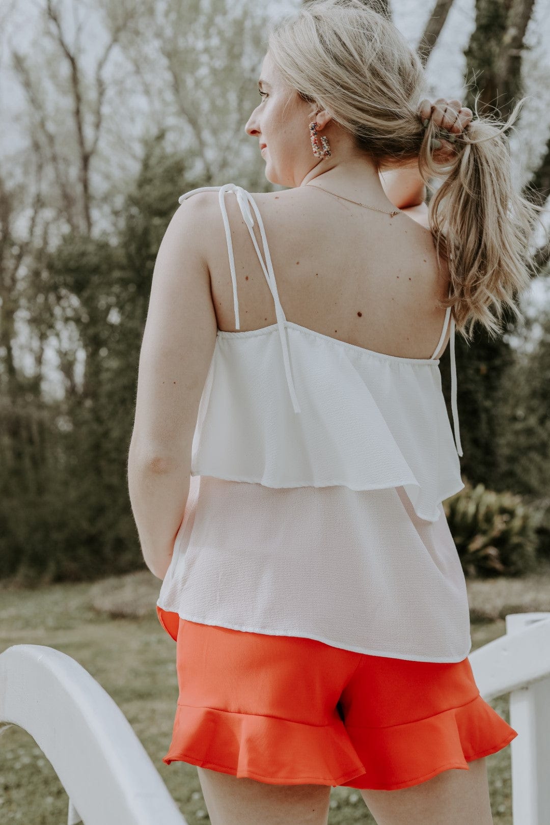 White Tiered Sleeveless Top