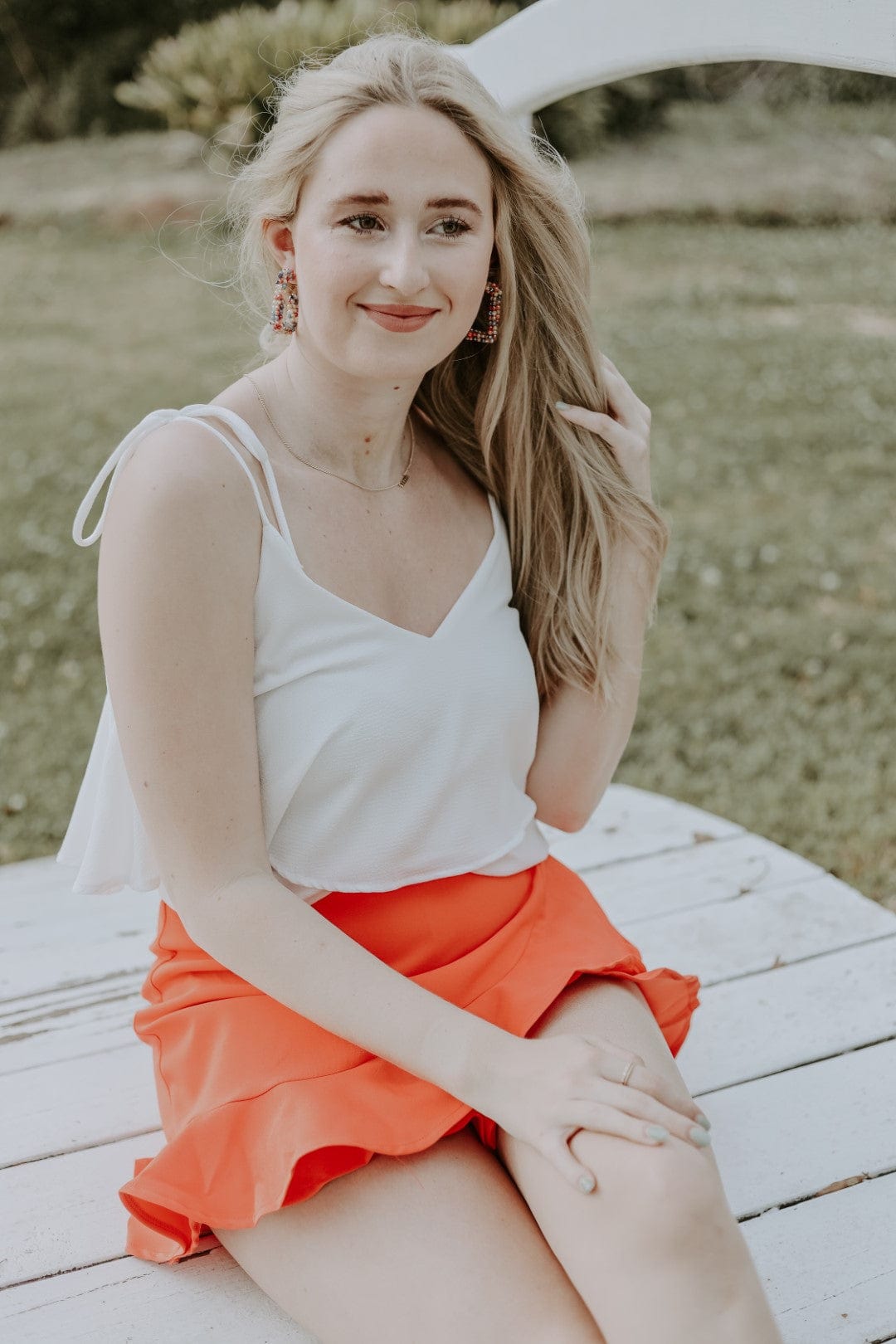 White Tiered Sleeveless Top