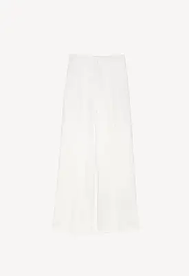 Wide Leg Solid Straight Trouser