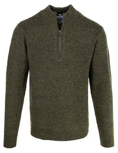 Wool Blend Ribbed Sweater - Moss