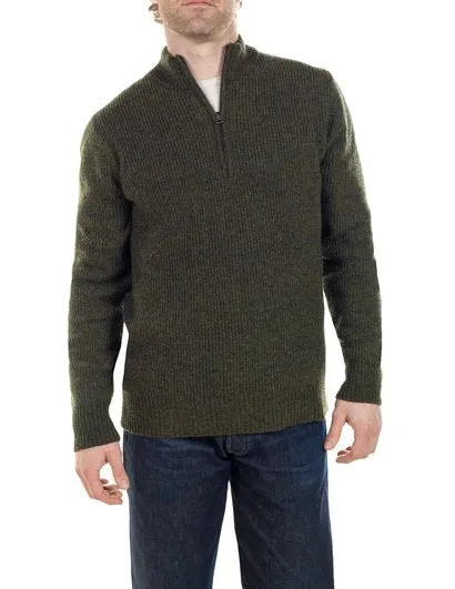 Wool Blend Ribbed Sweater - Moss