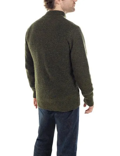 Wool Blend Ribbed Sweater - Moss